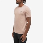 Fred Perry Men's Ringer T-Shirt in Dark Pink