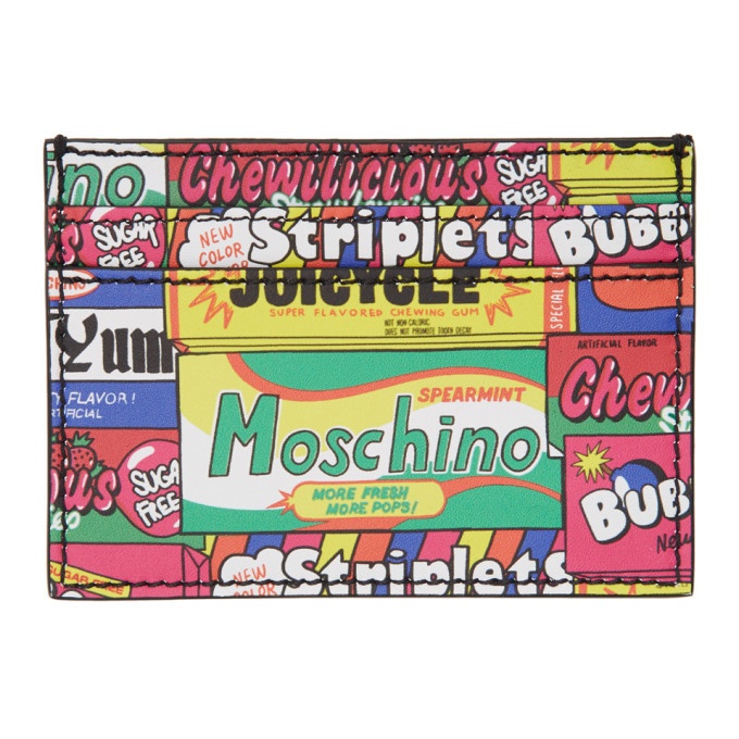 Photo: Moschino Multicolor Bubblegum Packaging Card Holder