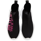 Versace Jeans Couture Black and Pink Macro Logo Sock Sneakers