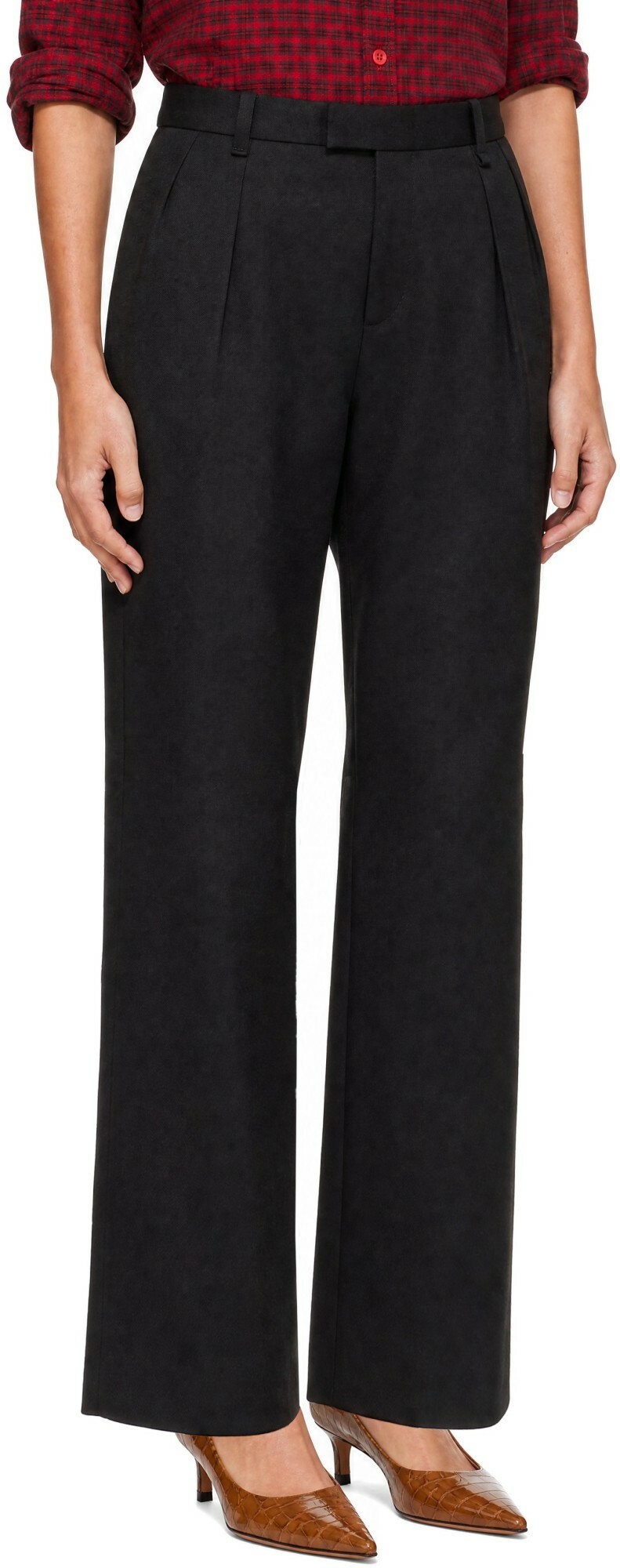 WILLY CHAVARRIA Black Pleated Trousers