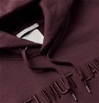 Helmut Lang - Logo-Embroidered Fleece-Back Cotton-Jersey Hoodie - Burgundy