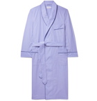 Kingsman - Turnbull & Asser Piped End-on-End Cotton Robe - Blue