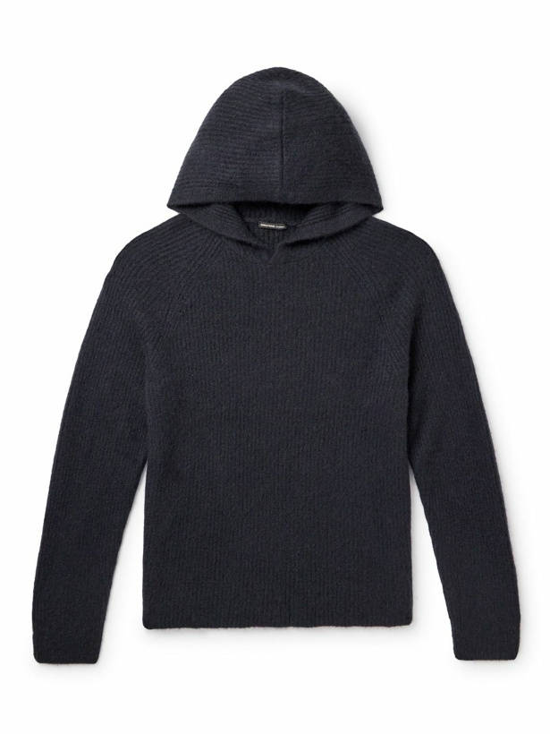Photo: James Perse - Ribbed Cashmere Hoodie - Black
