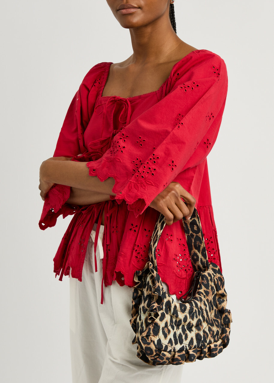 Damson Madder 90's Frill Leopard-print Shell Shoulder bag - One Size