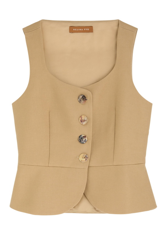 Photo: Rejina Pyo Eunice Cotton-blend Vest Beige