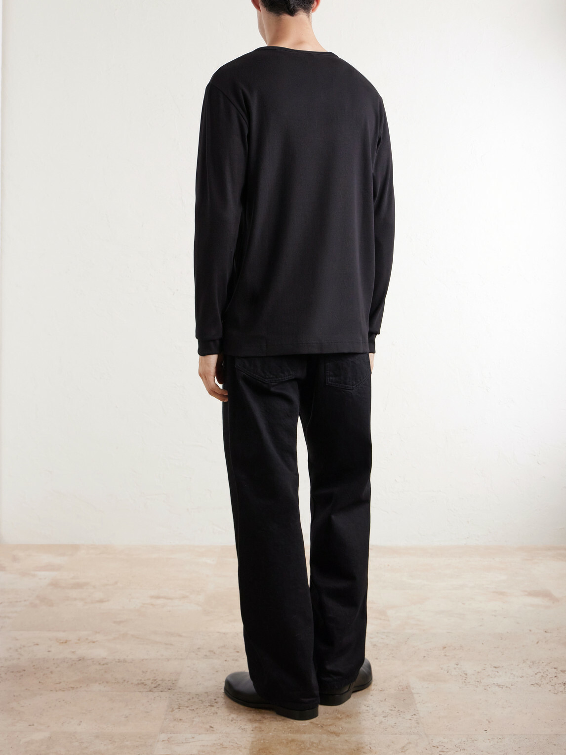 Burberry - Logo-Embroidered Ribbed Cotton-Blend Jersey T-Shirt - Black
