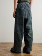 Balenciaga - Wide-Leg Distressed Camouflage-Print Jeans - Blue