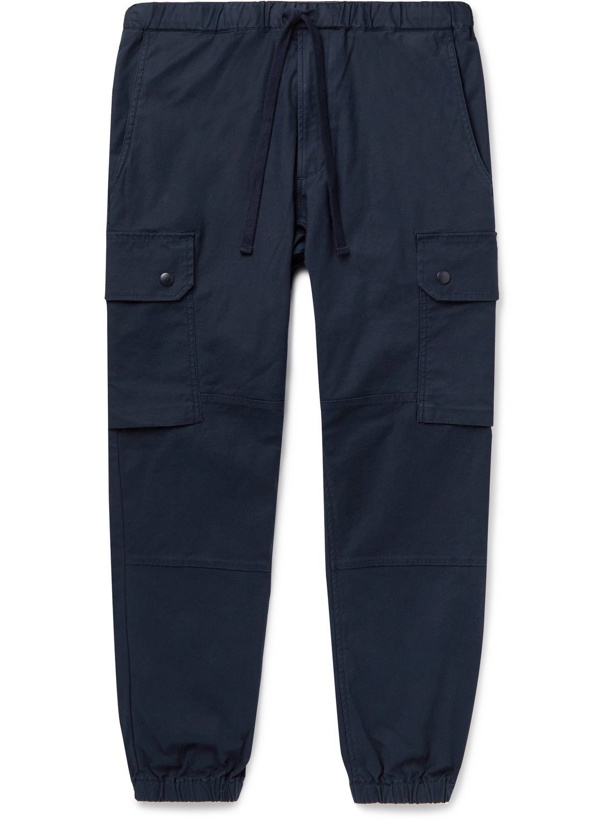 Photo: Beams Plus - Tapered Cotton-Blend Drawstring Cargo Trousers - Blue