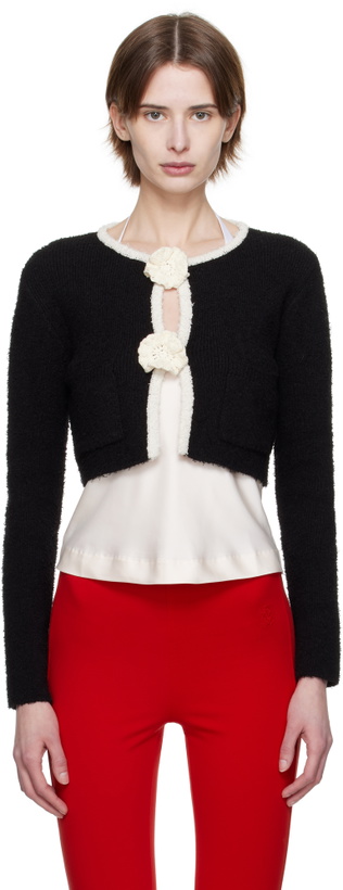 Photo: Kijun Black Crochet Knit Cardigan