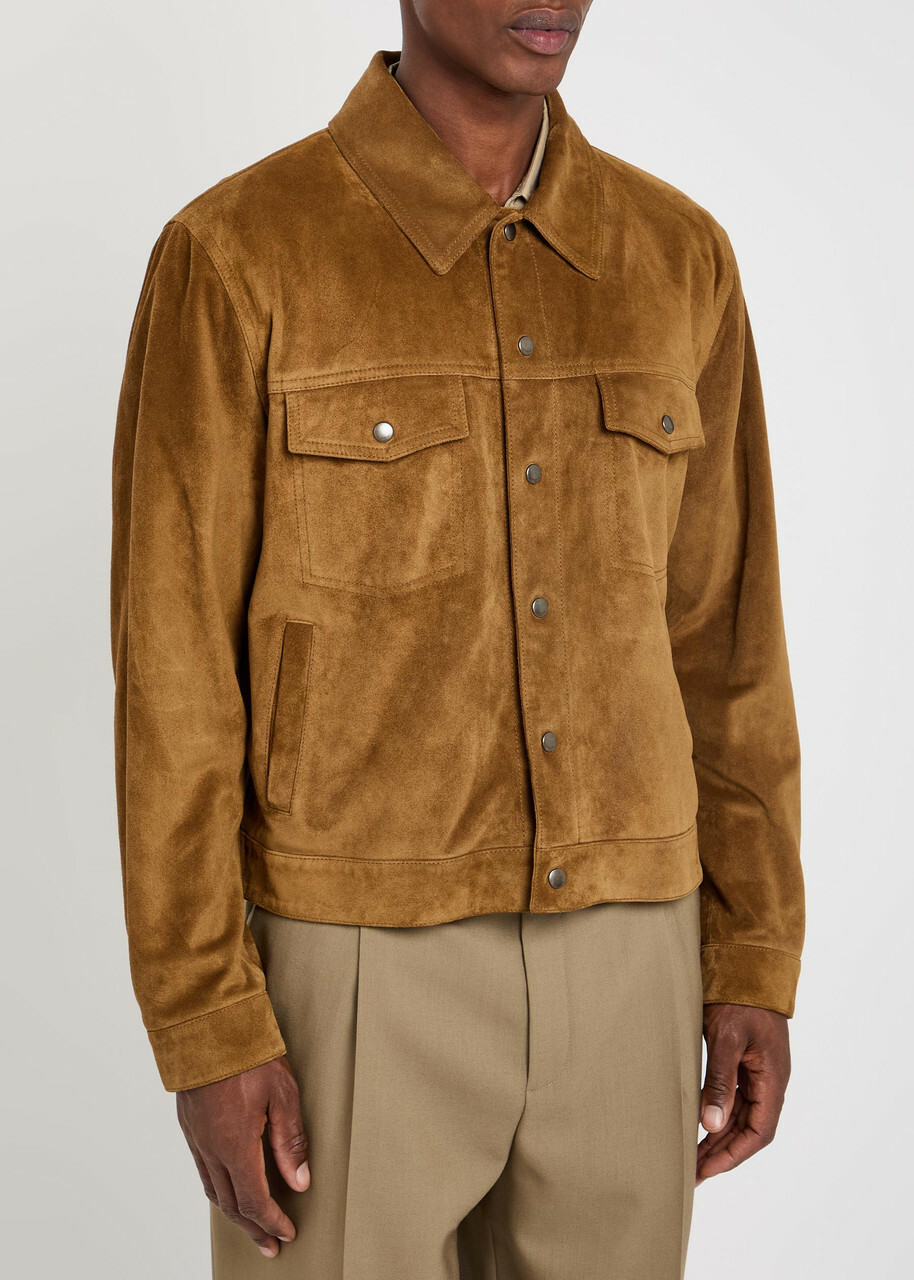 Saint Laurent Suede Jacket Brown