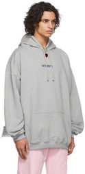 VETEMENTS Grey Logo Label Hoodie