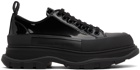Alexander McQueen Black Patent Tread Slick Low Sneakers