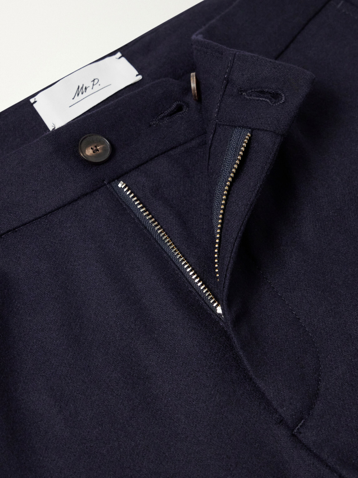 Mr P. - Straight-Leg Wool-Flannel Cargo Trousers - Blue