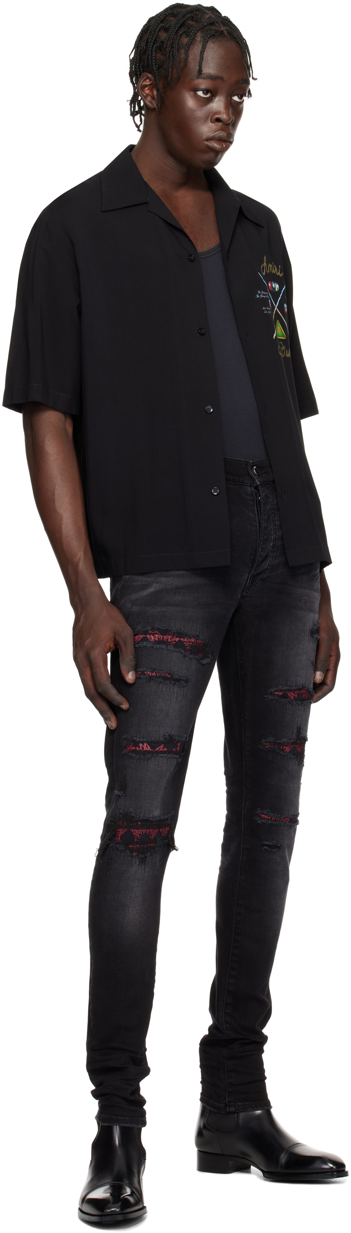 AMIRI Black 'Amiri' Pool Cue Bowling Shirt Amiri