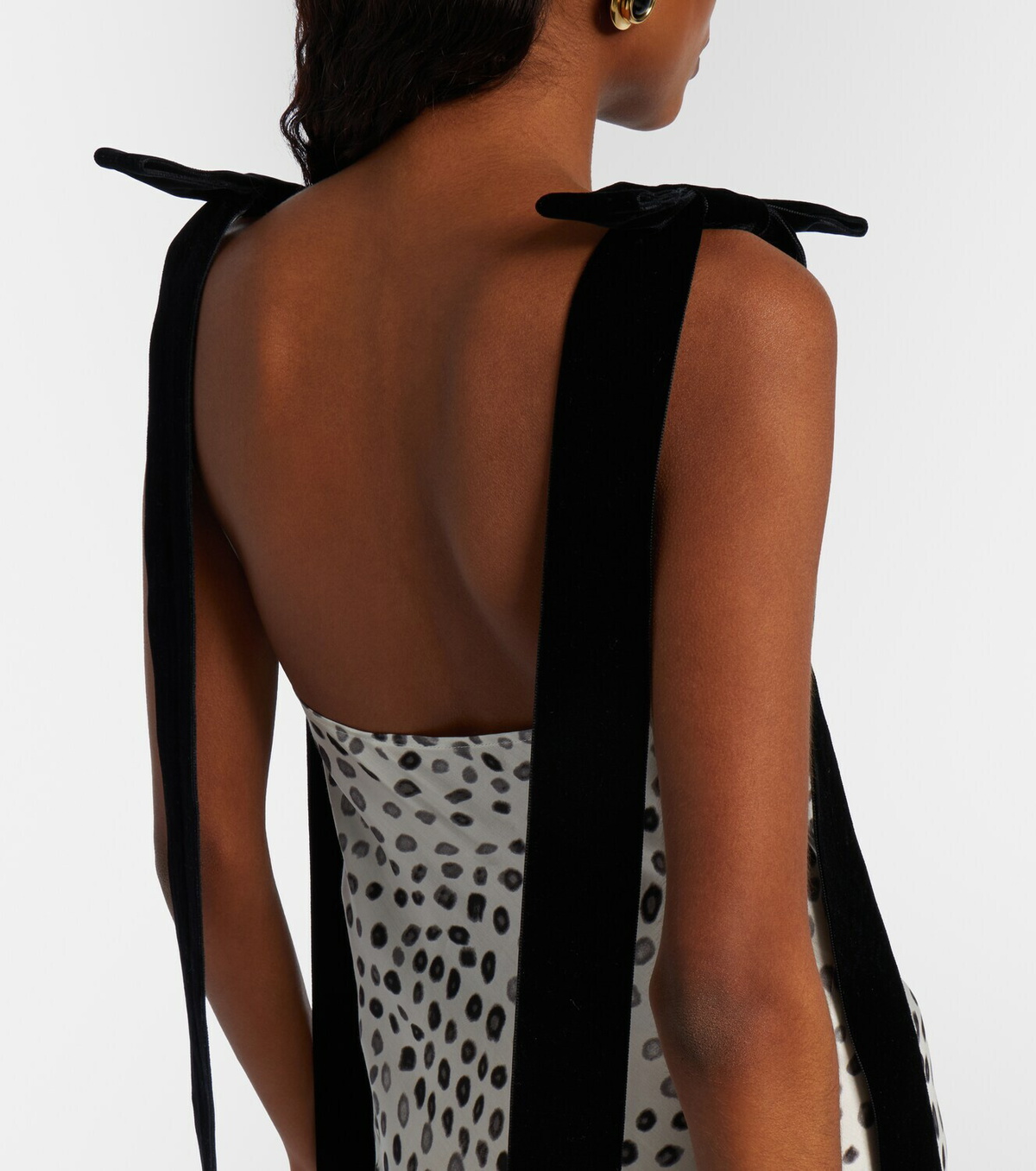 Nina Ricci Polka-dot satin midi dress