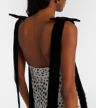 Nina Ricci Polka-dot satin midi dress