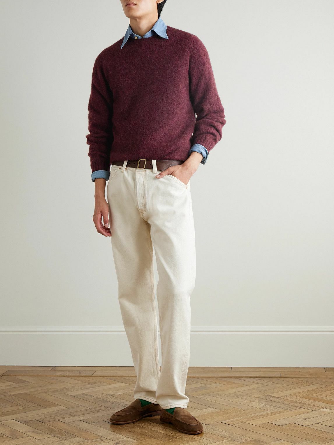 Drake's - HIM Shetland Wool Sweater - Burgundy