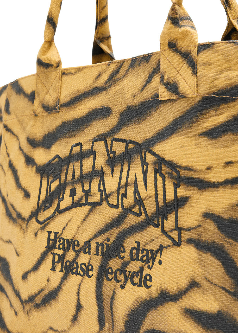 Ganni Zebra Print Xxl Shopper Canvas Tote bag - Multicoloured - One Size