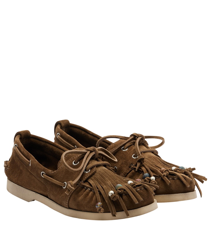 Photo: Golden Goose Embellished suede boat shoes
