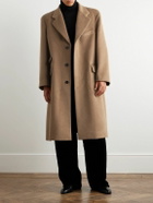 SAINT LAURENT - Oversized Brushed-Wool Coat - Brown