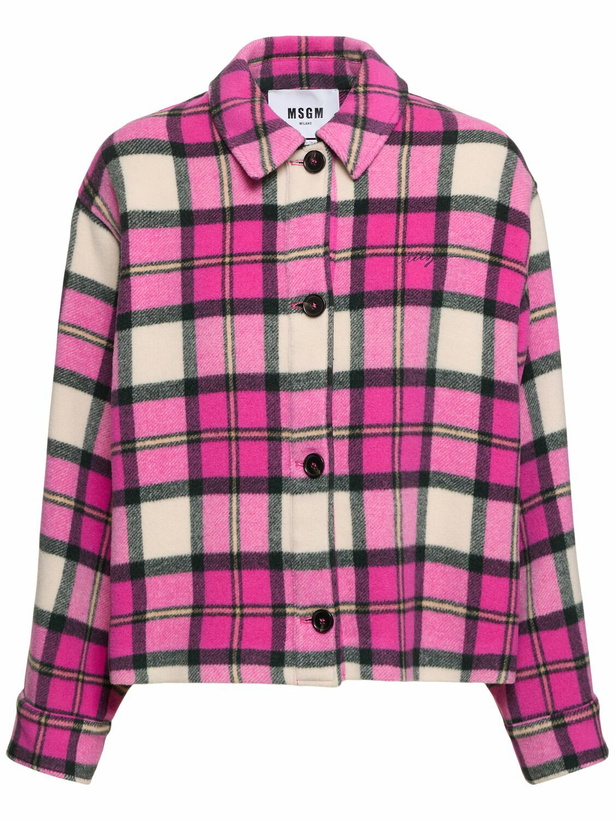 Photo: MSGM Wool Blend Tartan Jacket