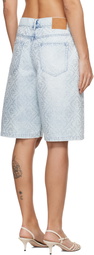 Casablanca Blue Hotfix Baggy Denim Shorts
