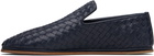 Bottega Veneta Navy Sunday Slippers