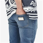 Dolce & Gabbana Men's Plate Straight Fit Denim Jeans in Washed Indigo