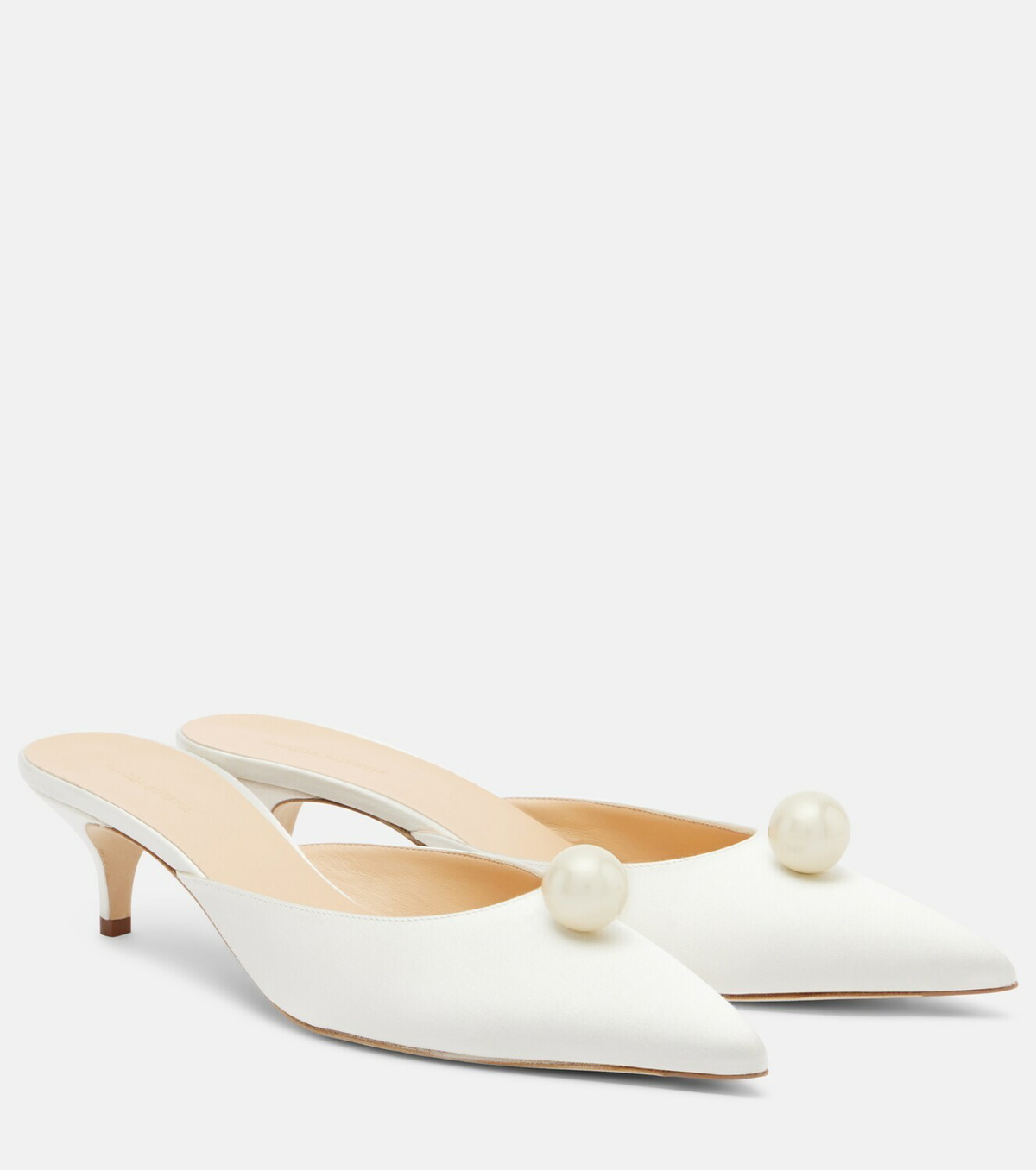 Magda Butrym Faux pearl satin mules
