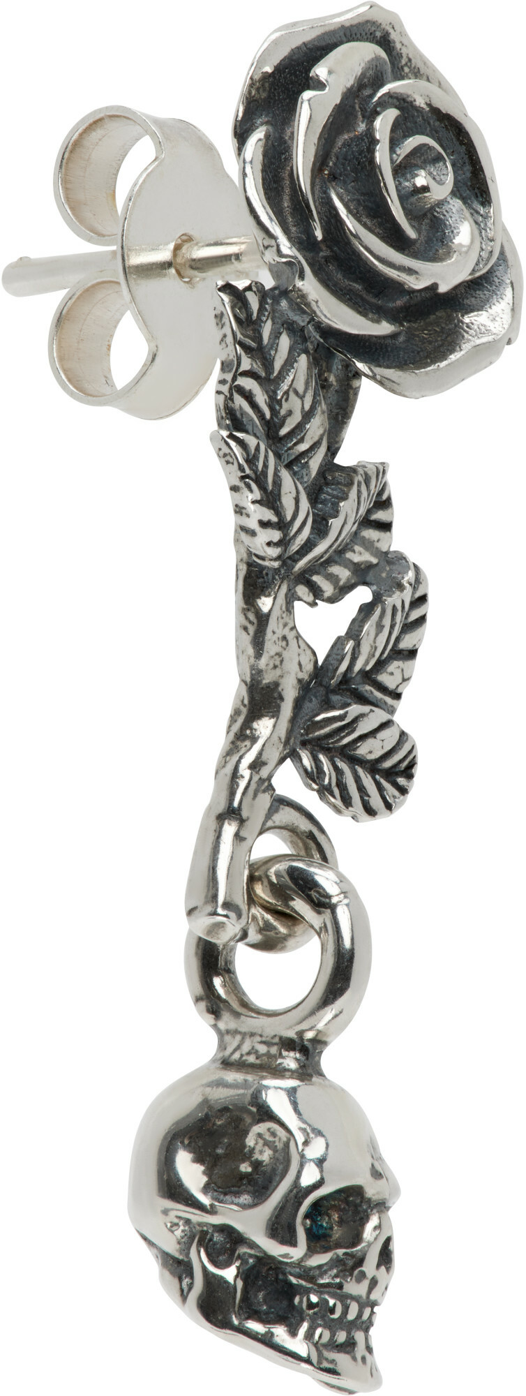 Emanuele Bicocchi Rose & Skull Single Earring