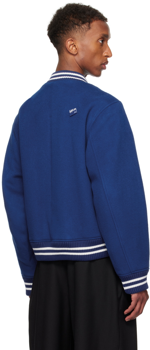 ADER error Blue TRS Tag 01 Varsity Bomber Jacket ADER error ADER error Blue TRS Tag 01 Varsity Bomber Jacket ADER error