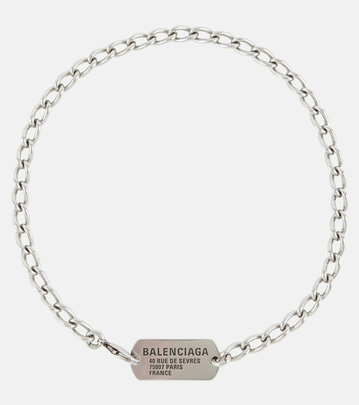 Balenciaga Bb Icon Gourmette Bracelet - Silver - Unisex - L - Brass