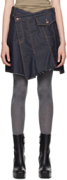 OPEN YY Blue Wrap Denim Miniskirt