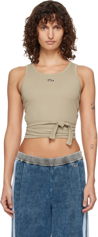 Photo: Diesel Gray Wrap-Around Crop Tank Top