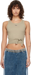 Diesel Gray Wrap-Around Crop Tank Top