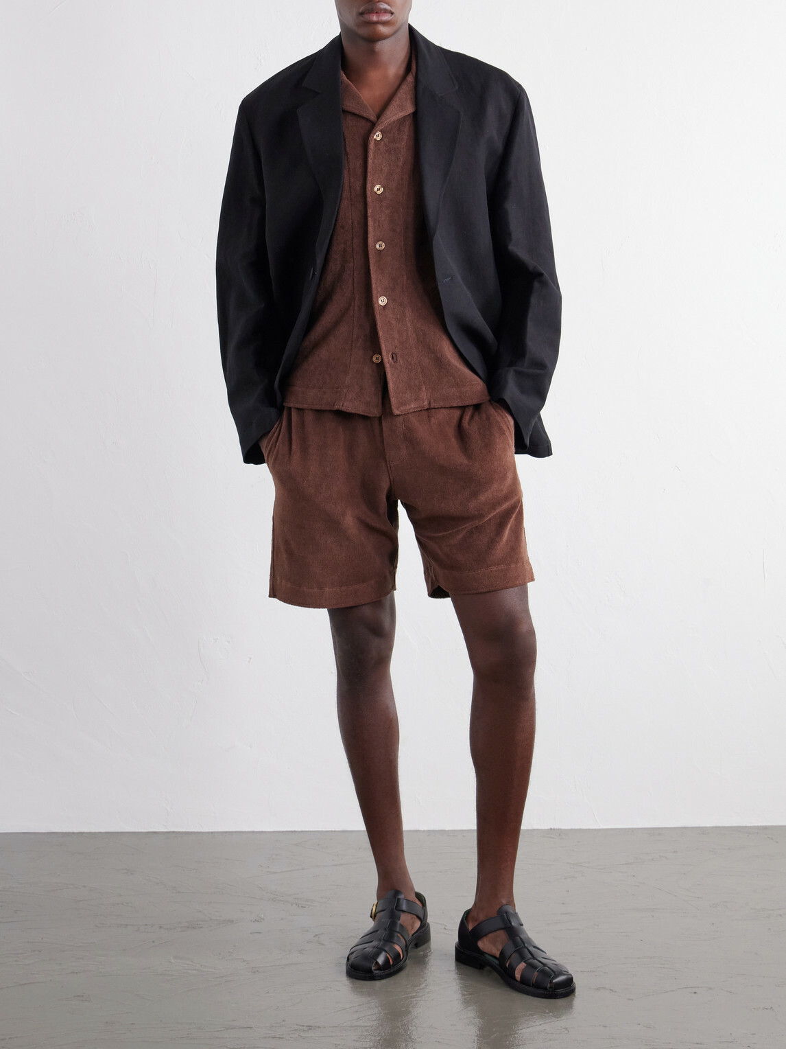 Orlebar Brown - Hawkin Solid Cotton Organic Terry Shirt - Brown