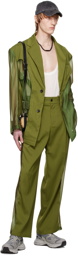 Feng Chen Wang Green Deconstructed Blazer