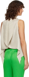 PLEATS PLEASE ISSEY MIYAKE Gray Leaf Top