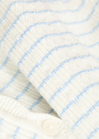 Loveshackfancy Media Striped Stretch-knit Cropped Cardigan White And Blue