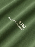 A.P.C. - Logo-Print Cotton-Jersey T-Shirt - Green
