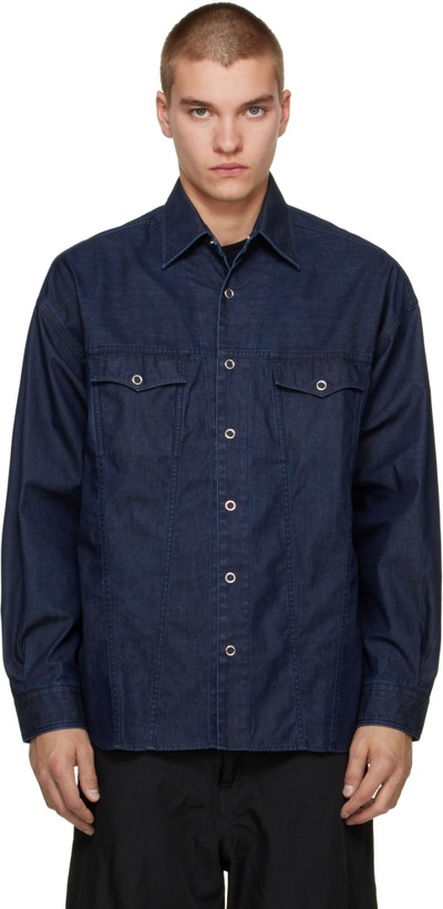 Photo: Comme des Garçons Homme Navy Light-Oz Laminated Denim Jacket