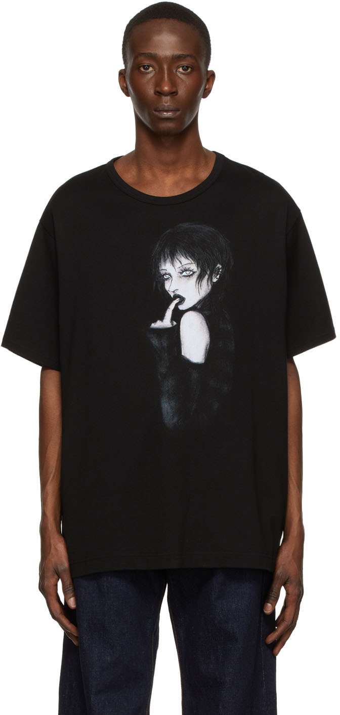 Yohji Yamamoto Black Cotton T-Shirt Yohji Yamamoto