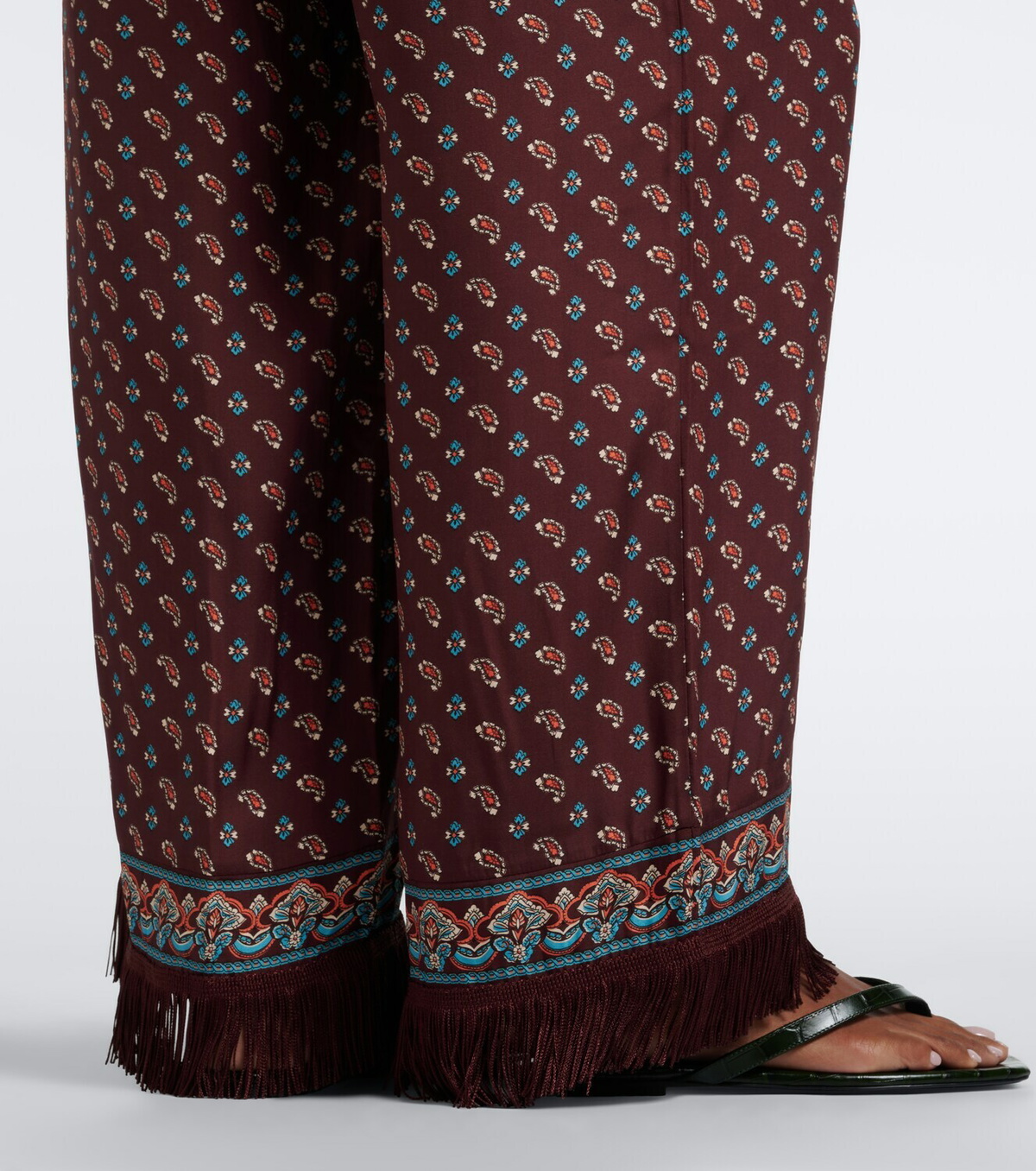 Dôen Lavona fringed silk-blend wide-leg pants