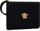 Versace Black 'La Medusa' Canvas Pouch