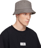 MM6 Maison Margiela Gray Cotton Canvas Bucket Hat