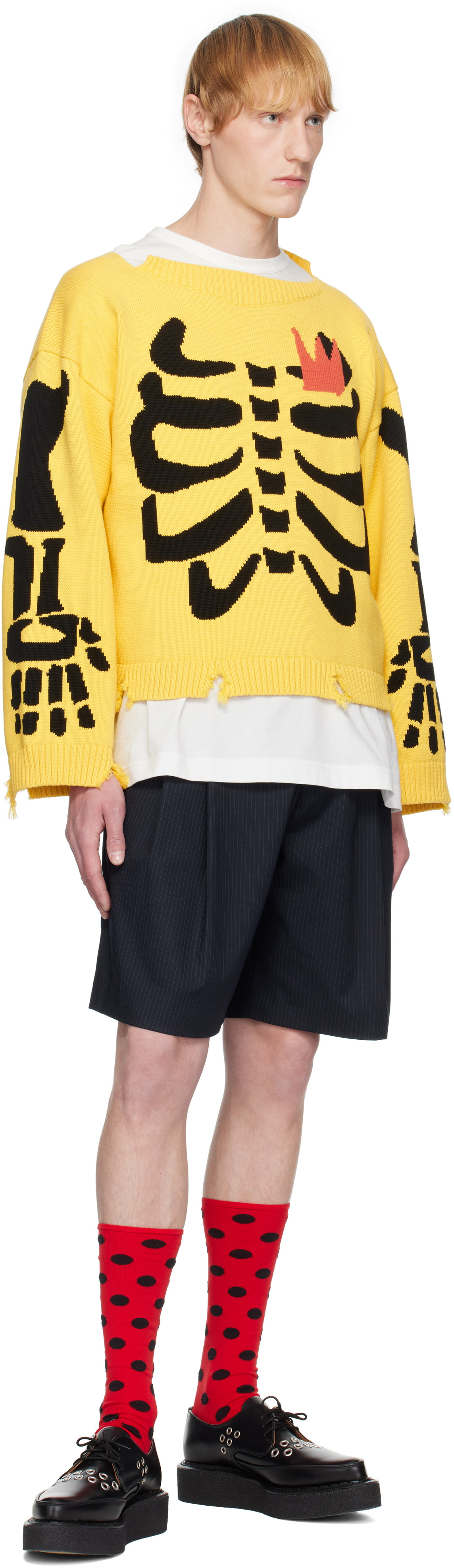 Charles Jeffrey LOVERBOY Navy Belted Edinburgh Shorts