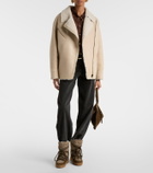 Isabel Marant Adelina shearling-trimmed leather jacket