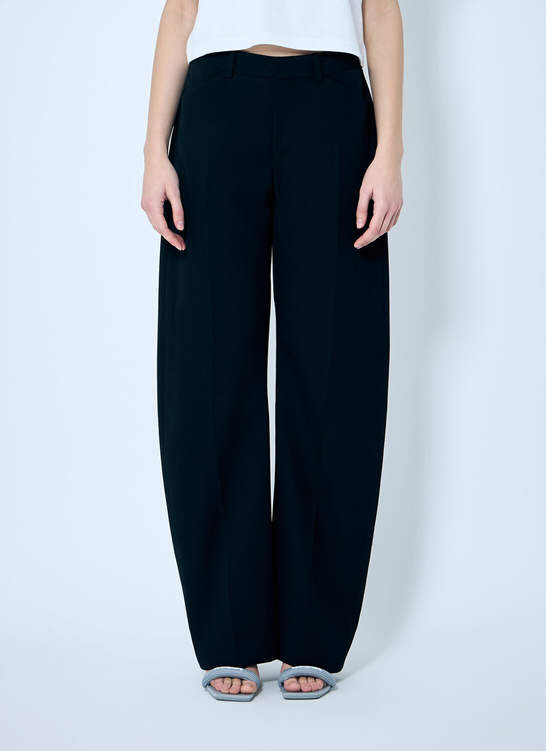 Alexander Wang Bowed Leg Mid Rise Pants