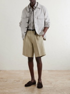 Slowear - Straight-Leg Pleated Linen Shorts - Neutrals