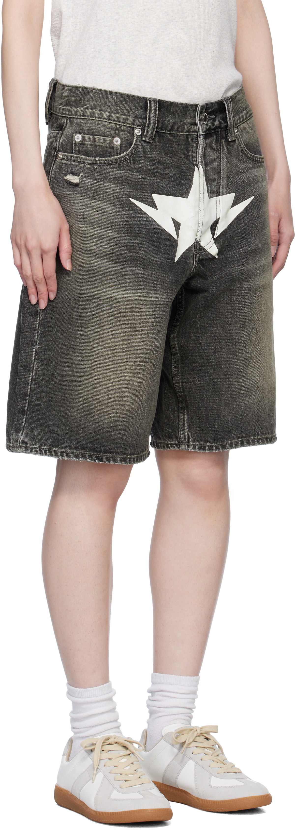 BAPE Black Twin STA Denim Shorts
